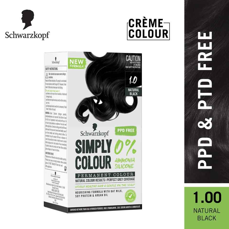 Schwarzkopf Simply Color Permanent Hair Colour 1-00 Natural Black