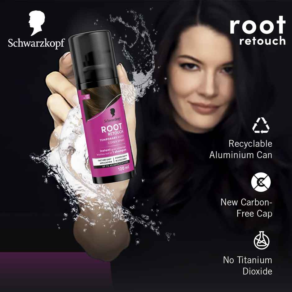 Schwarzkopf Root Retouch Temporary Root Cover Spray Hair Colour - Dark Brown
