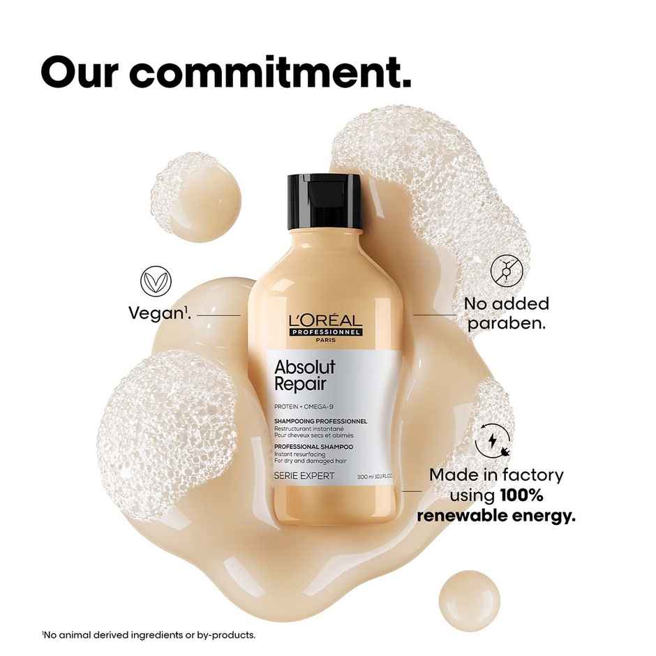 L'Oreal Professionnel Absolut Repair Shampoo For Dry and Damaged Hair With Wheat Protein