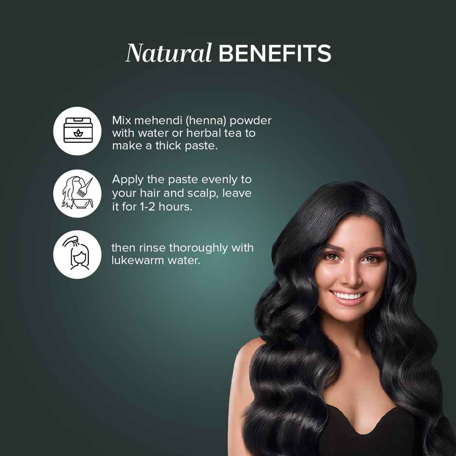 Khadi Natural Herbal Mehndi Deep Black Color And Conditiones Hair Combo