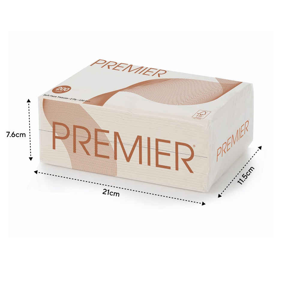 Premier Face Tissue Refill Pack 200 pulls | 2 ply