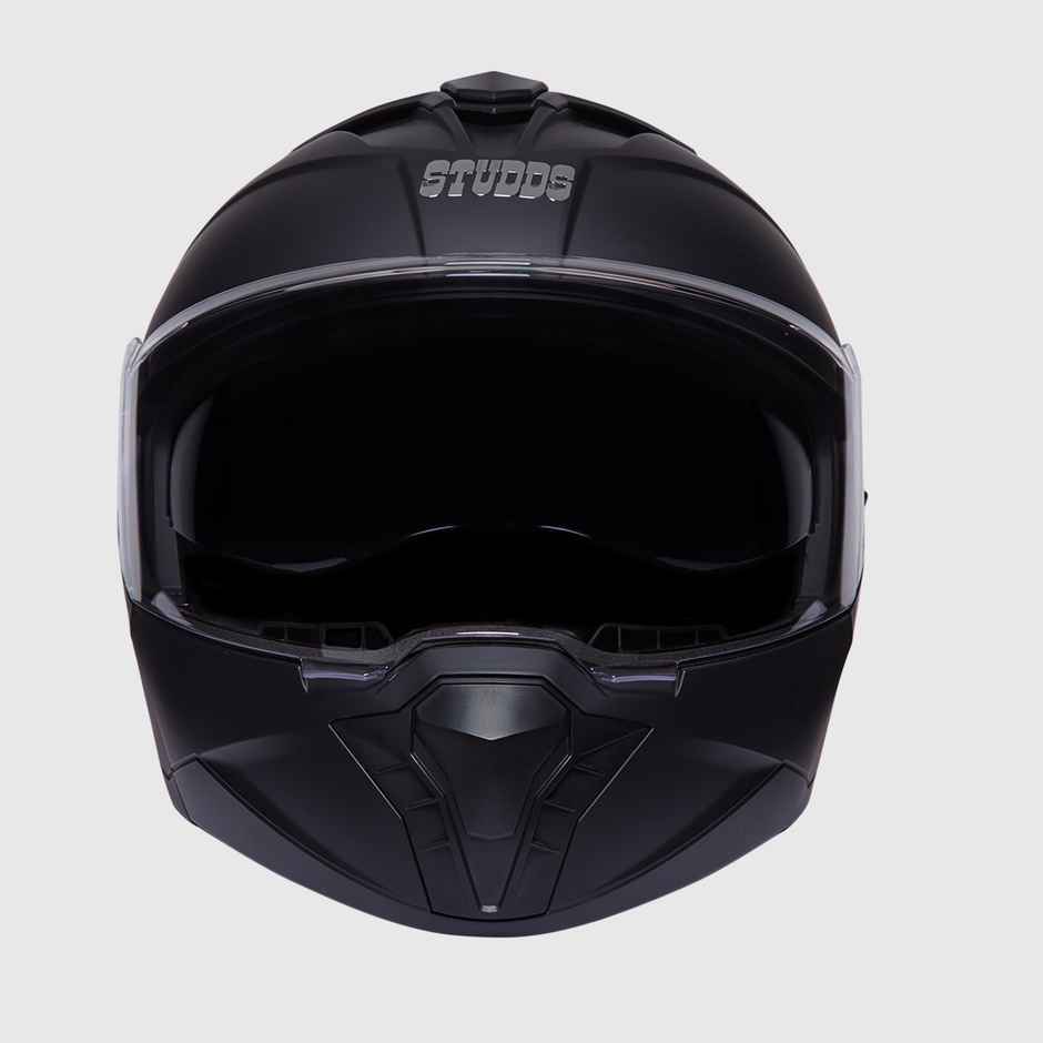 Studds Trooper ISI-DOT CertifiedFlip-up Helmet with Dual Visor |Matt Black - M