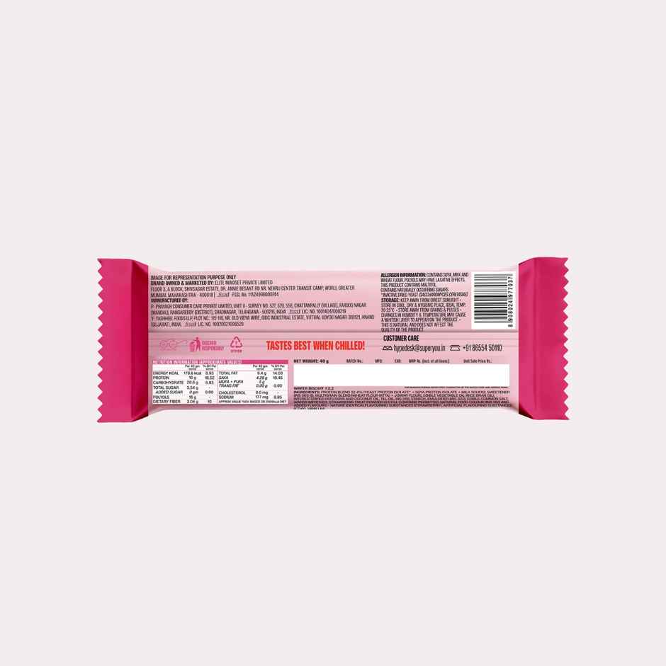 SuperYou 10g Protein Wafer Bar - Strawberry Creme (Made with Atta & Jowar. No Added Sugar.)