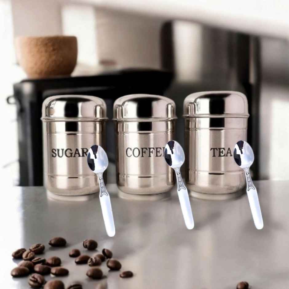 Stona Stainless Steel Spoon Set of 6 | for Spices, Canister