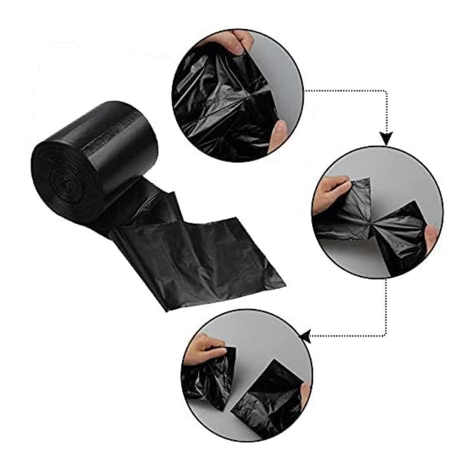 Perpetual Garbage Bags, 150 Pcs, Medium Size (Black-19 x 21 Inch) - (30 Pcs x Pack of 5 Rolls)