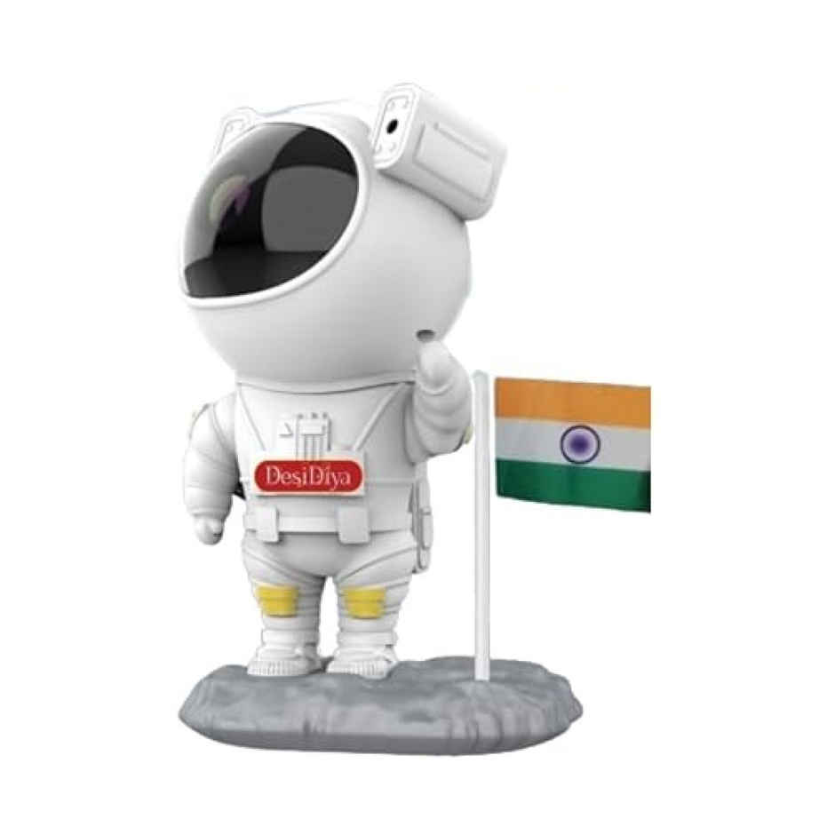 Desidiya Astronaut Galaxy Projector Starry Nebula Night Light With Remote & Flag