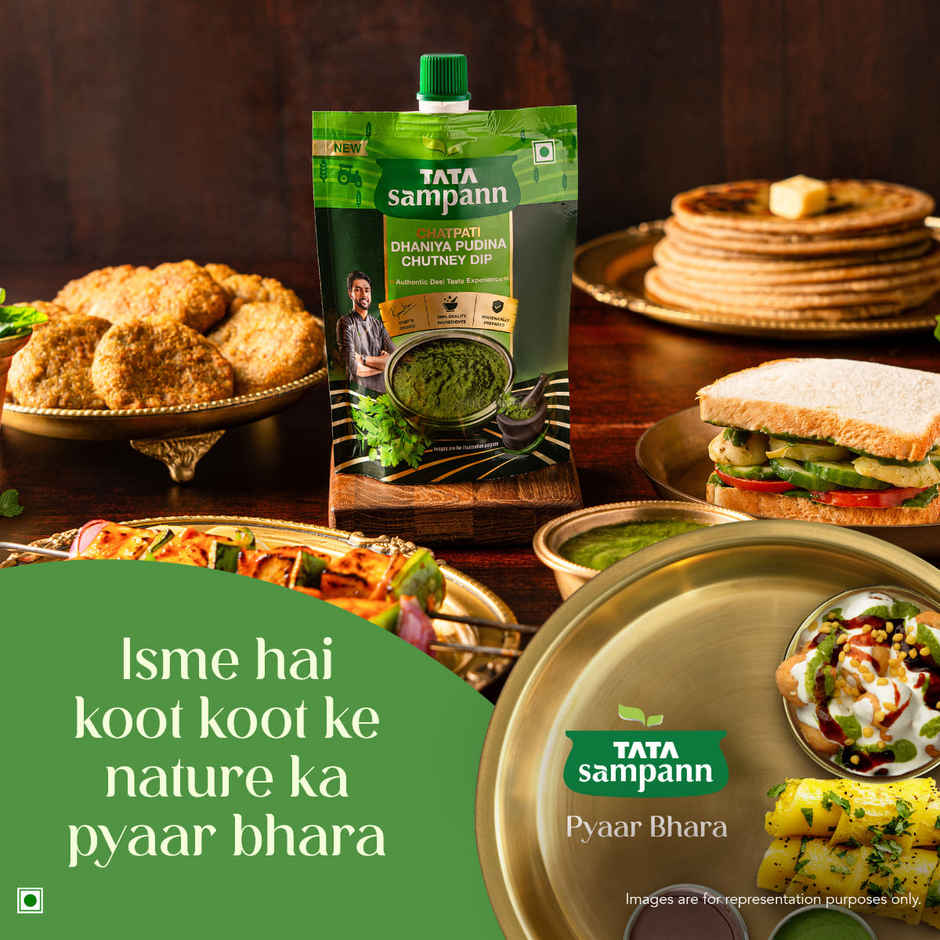 Tata Sampann Chatpati Dhaniya Pudina Chutney Dip | Made with Fresh Coriander and Mint