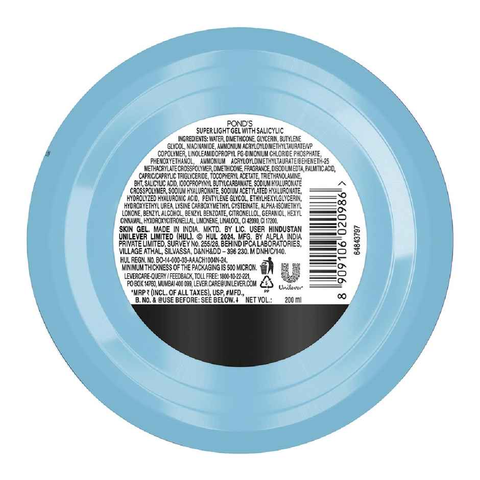 Pond's  Hydra Miracle Super Light Gel With Hyaluronic Acid & Salicylic - 200G