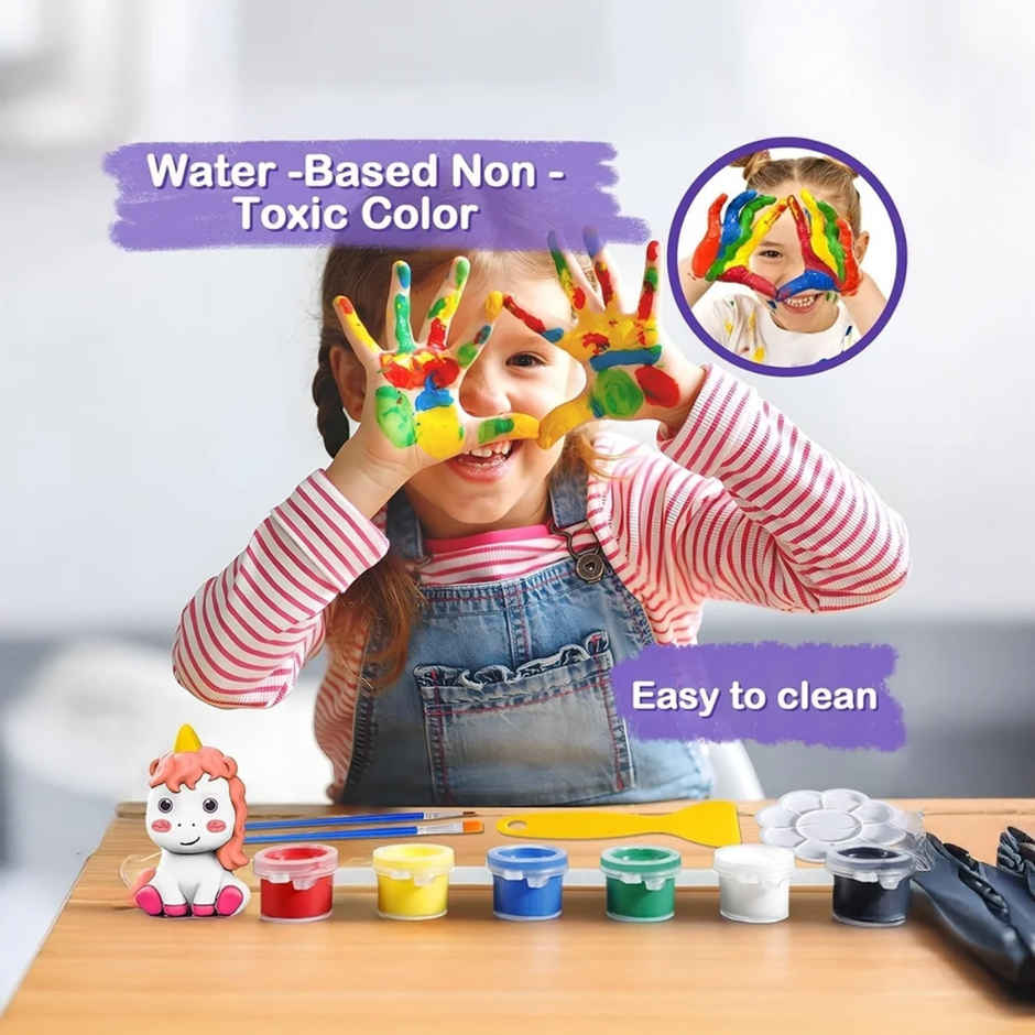 Fablue Unicorn Colouring Canvas Board DIY Craft Kit for Kids