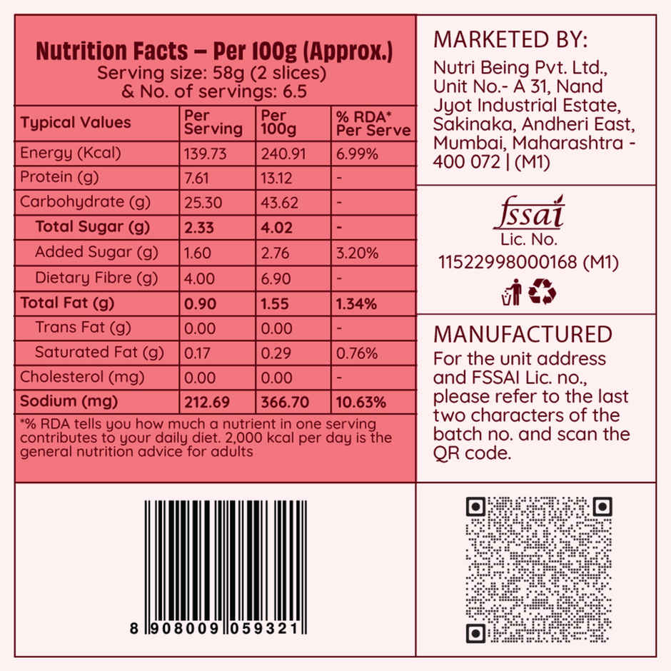The Health Factory Multigrain Bread | Zero Maida | 7 Grains & Seeds | Whole Wheat Bread