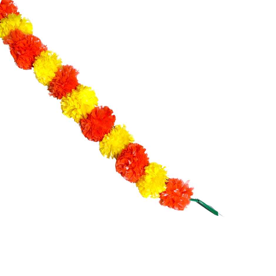 Artificial Ganda Phool Mala | Dual Orange & Yellow Color