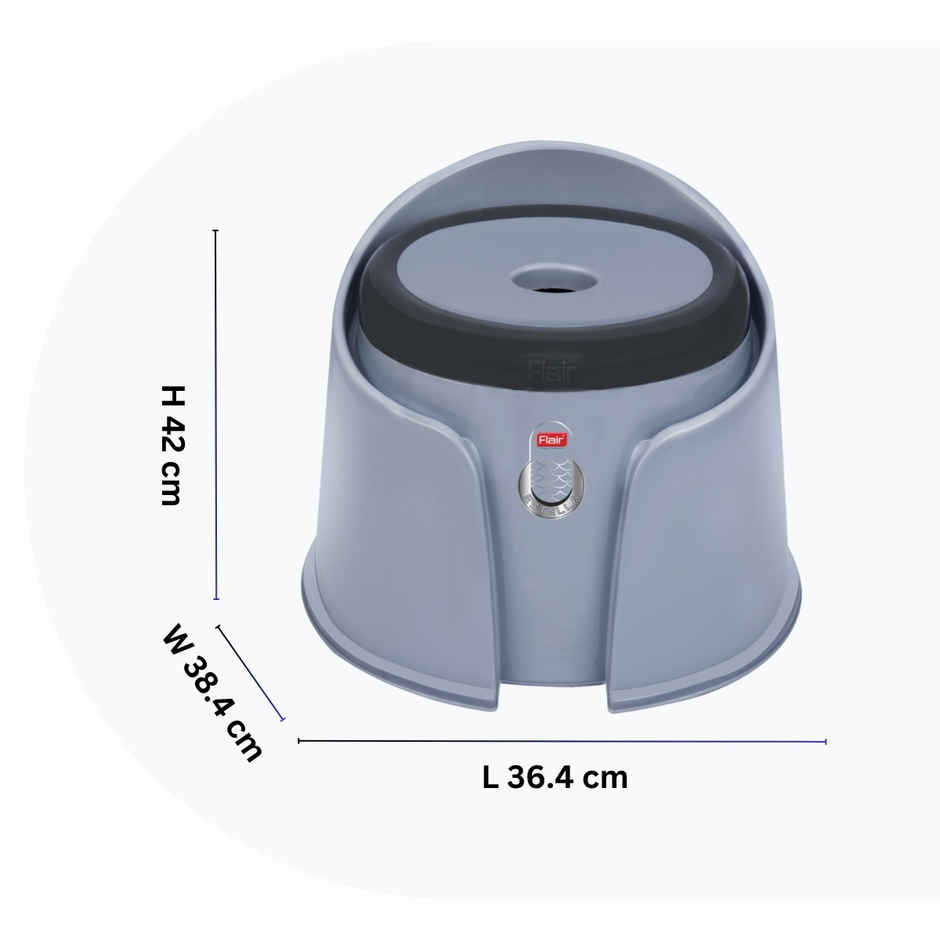 Flair Estella Home Stool 14 - Gray - Plastic Stool For Bathroom