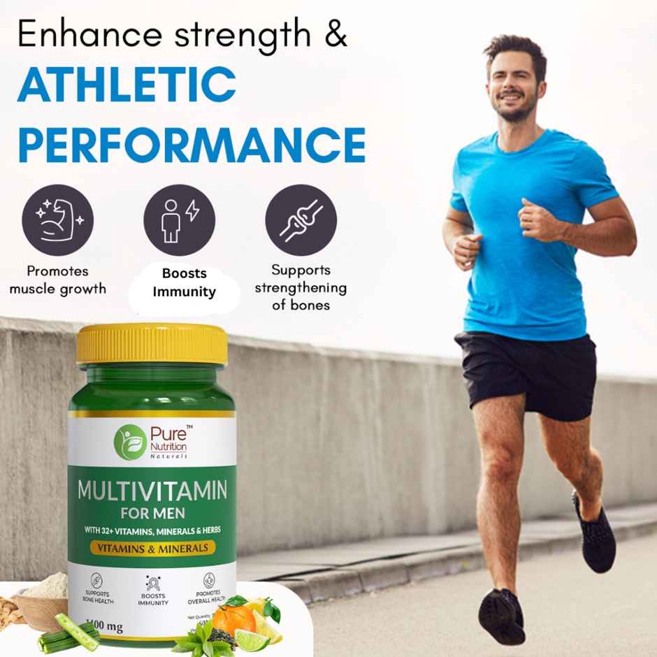Pure Nutrition Men's Multivitamin 1400mg | Biotin | Ginseng | Moringa & Iron