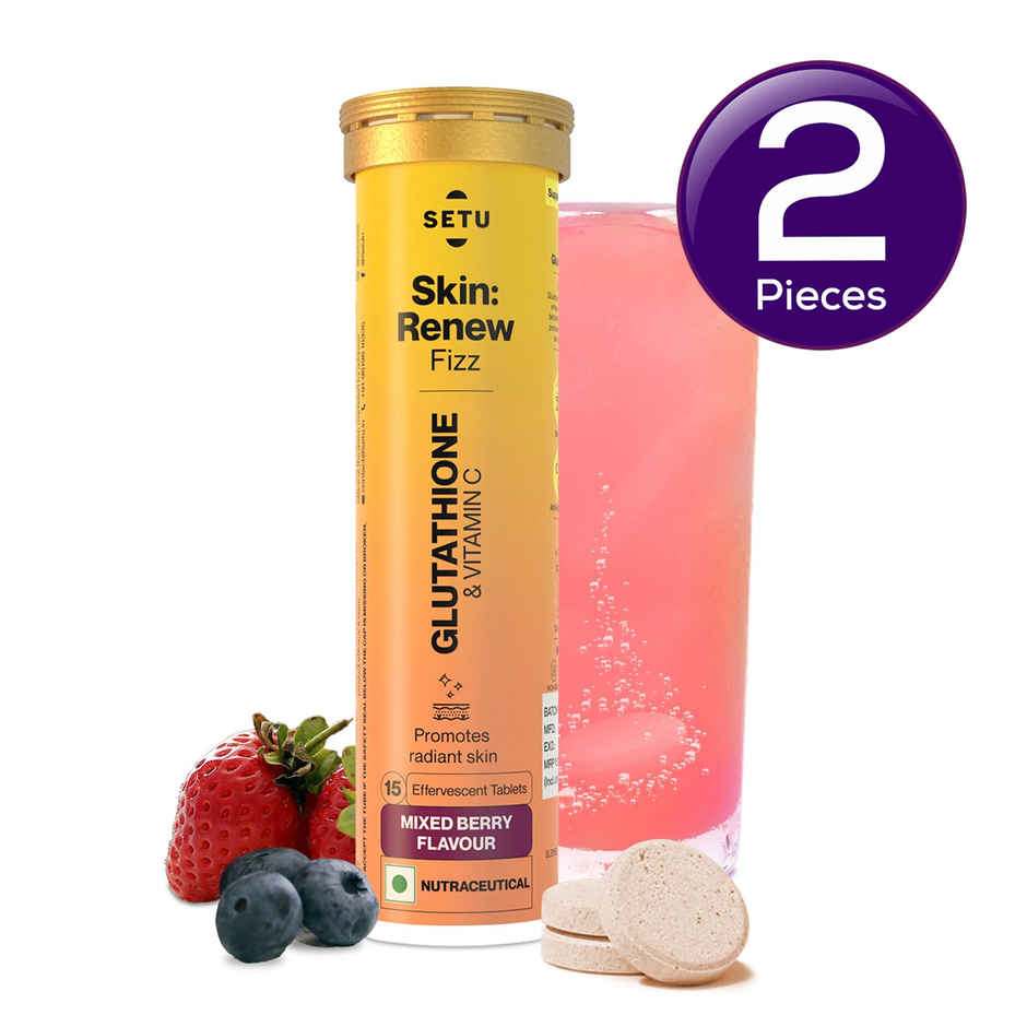 Setu Skin Renew Glutathione Effervescent Tablets - Pack Of 1 - Mixed Berry Combo