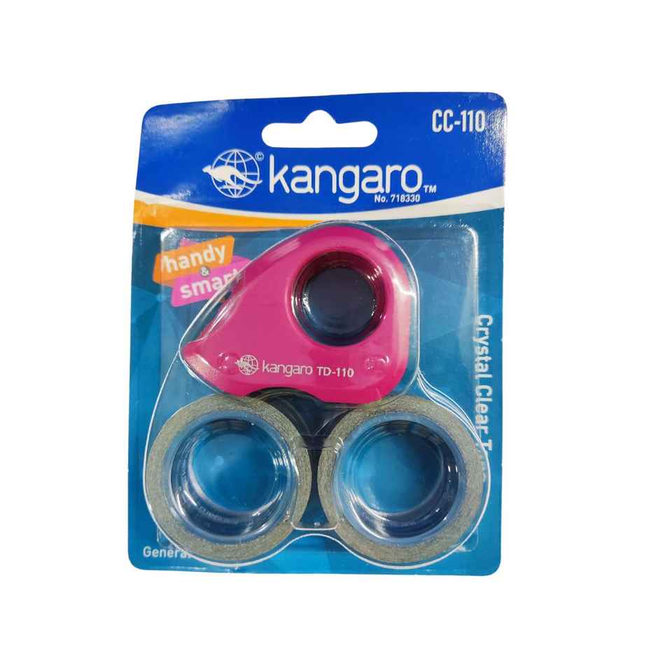 Kangaro Tape Dispenser With Crystal Clear Tape - Assorted