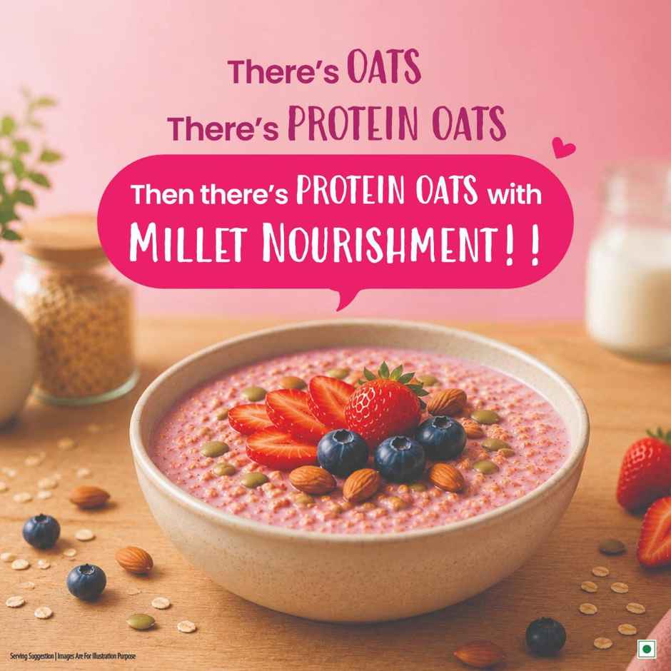 Tata Soulfull No Cook Millet Hi Protein Oats Berry Chia, 25g Plant Protein, High Fibre
