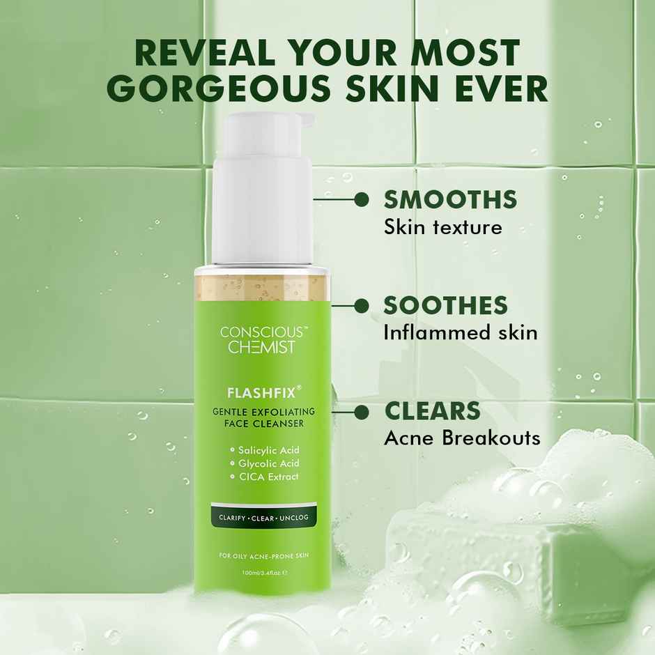 Conscious Chemist Salicylic Acid Face Wash For Oily Acne Prone Skin With Glycolic Acid