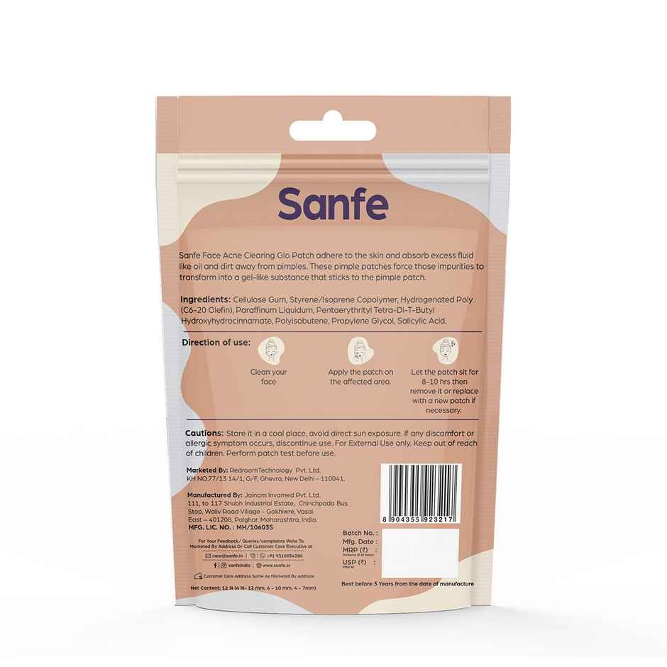 Sanfe Pimple Patches Fast-Acting Overnight Acne Patch