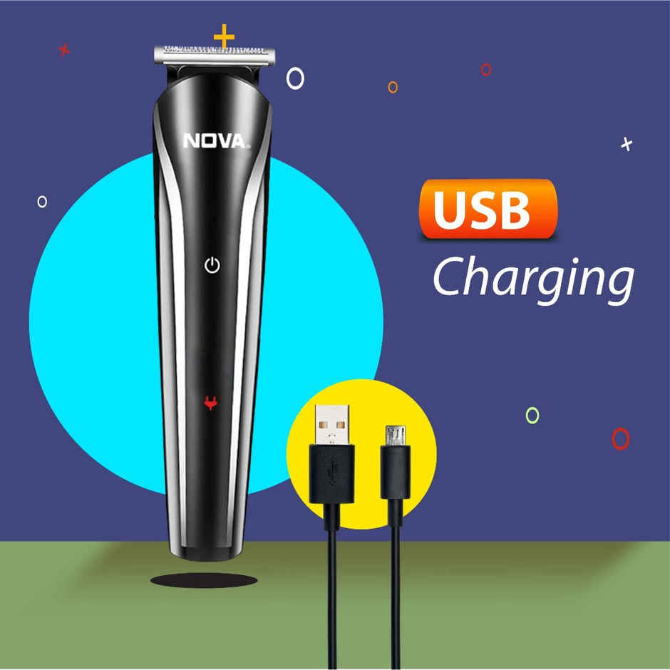 Nova Ng 1145/05 Trimmer 60 Min Runtime 9 Length Settings (Black, Silver)