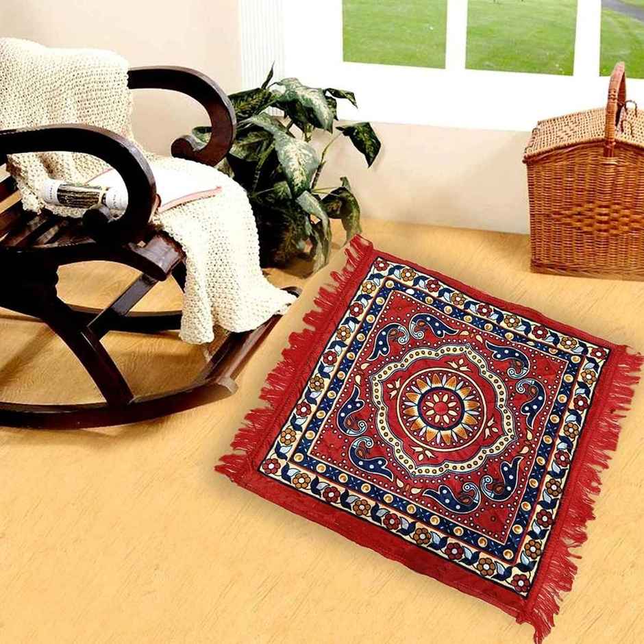 Elegant Weavers Aasan Mat | Pack of 2 | Maroon