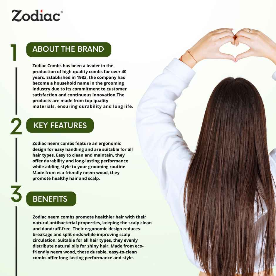 Zodiac Neem Wood Comb 12