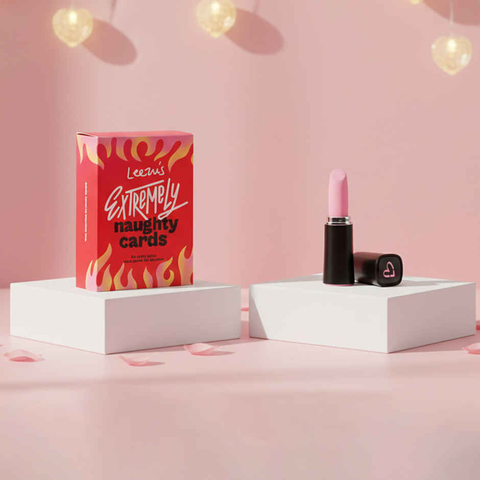 Leezu'S Extremely Naughty Cards Adult Game (1pc) & Leezu'S Lipstick Bullet Personal Massager For Women (1pc) Combo