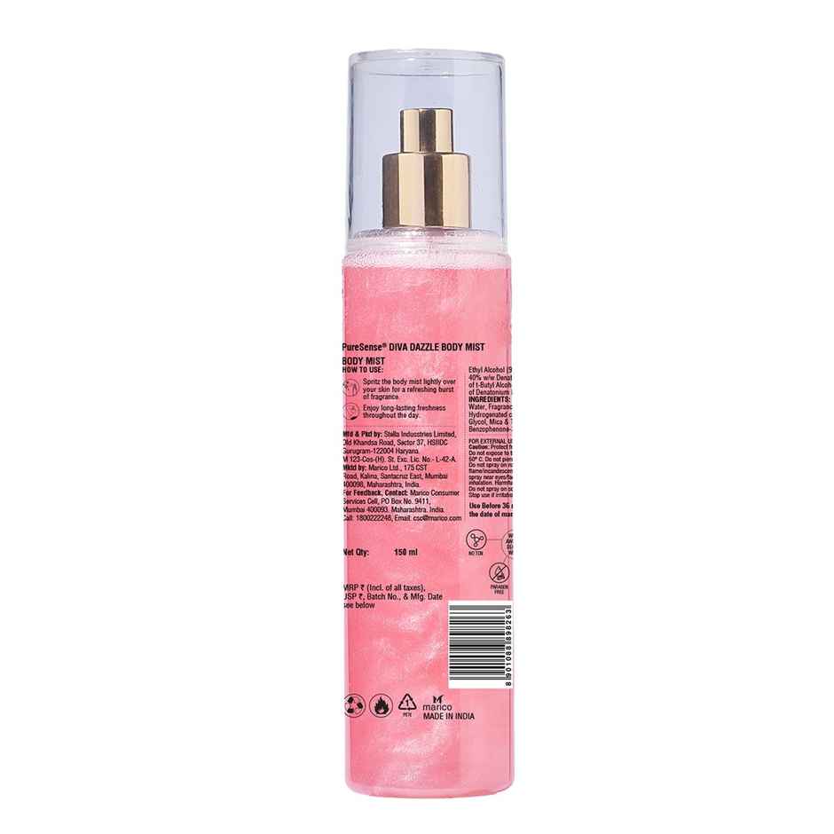 Puresense Diva Dazzle Pink Shimmer Spray Body Mist - For Women