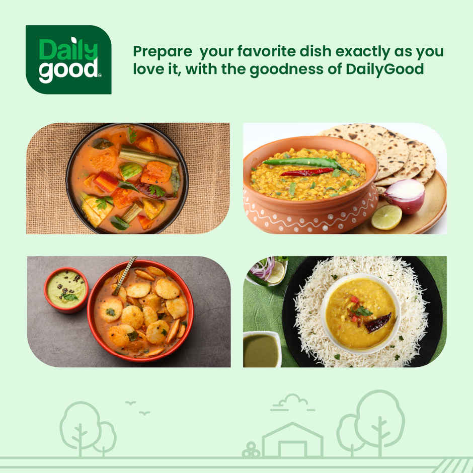 Daily Good Kurnool Sona Masoori Steam Rice(5kg), Daily Good Unpolished Toor / Tur / Arhar Dal(500gms) & Daily Good Desi Ghee(450ml) & Chakki Atta(5kg) Combo