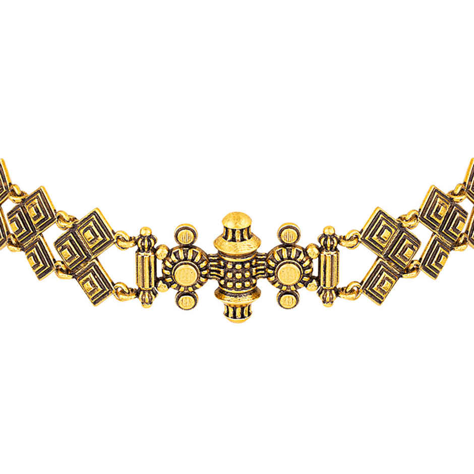 Voylla Temple Of Love Lattice Pattern Choker Necklace