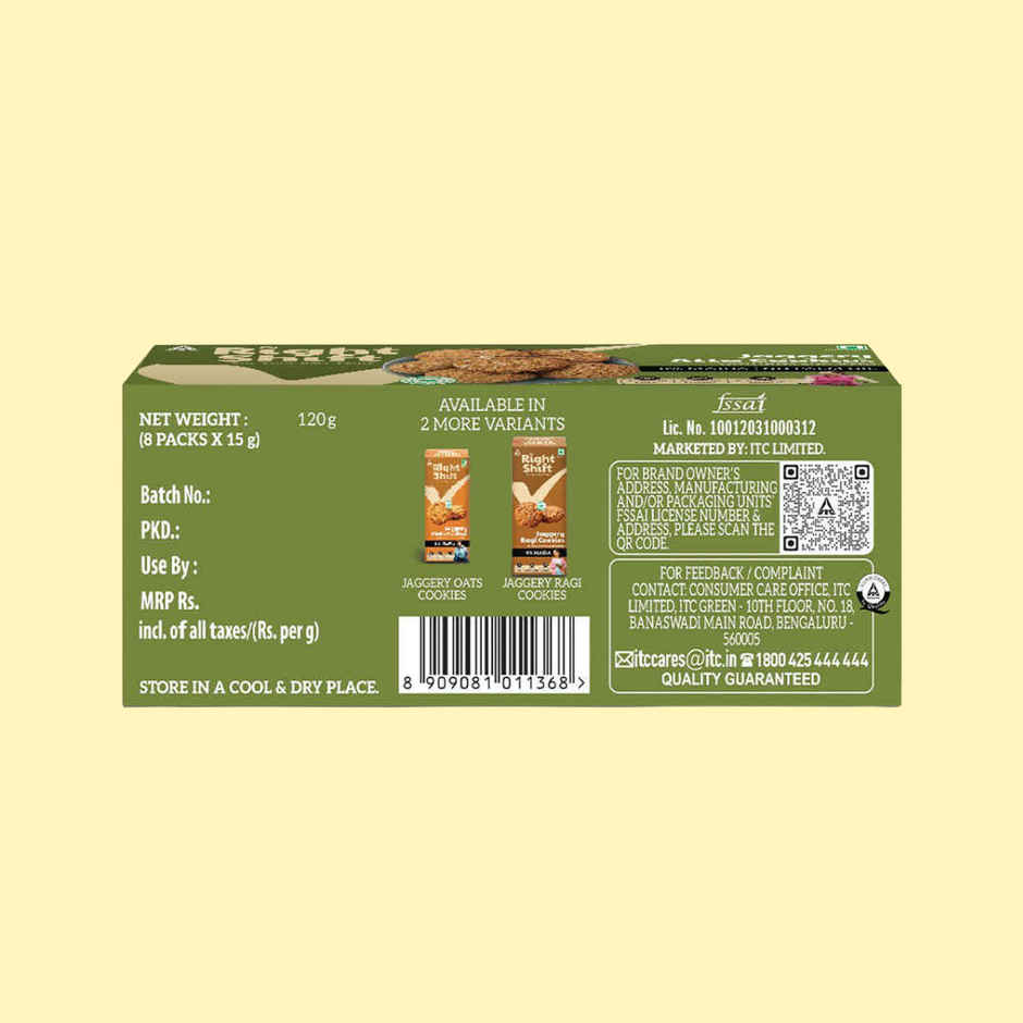 Right Shift Jaggery Atta Cookies | No Palm Oil, 0% Maida, Digestive Biscuits, Healthy Snack