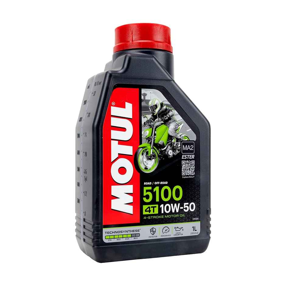 Motul 5100 4T Hybrid 15W-50 API SM Technosynthese Semi Synthetic Engine Oil for Bikes | 1L