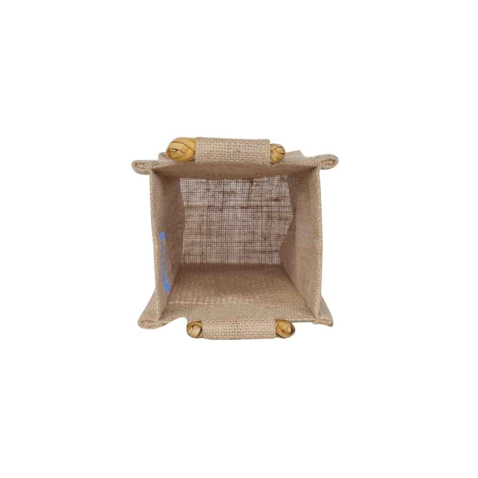 Jute Cottage Carry Bag - Dobby Bottle Bag | Eco-friendly | Stylish | Natural | 14 x 5 x 4.5