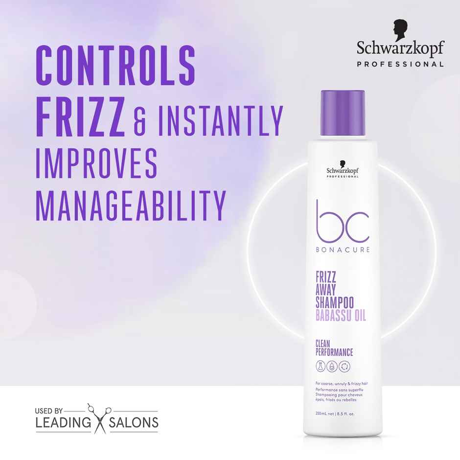 Schwarzkopf Professional Bonacure Frizz Away Shampoo With Babassu Oil,With Vegan Keratin