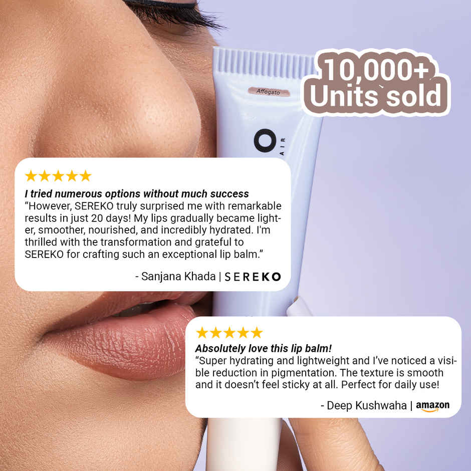 SEREKO Lip Balm for Dark Lips Kojic Acid, Vitamic C & Mango Butter | 24 H Hydration | Affogato
