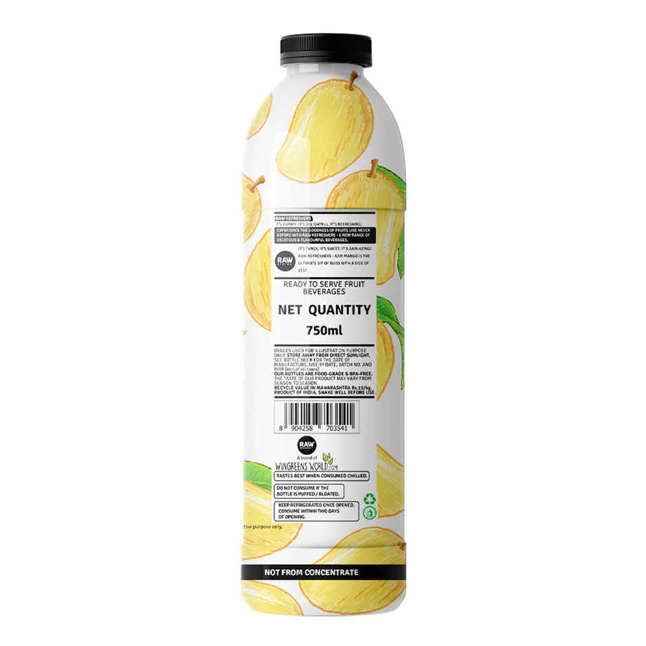 RAW Pressery Refreshers Aam Mango Juice  Mango Drink  Not From Concentrate  Fruit Juice