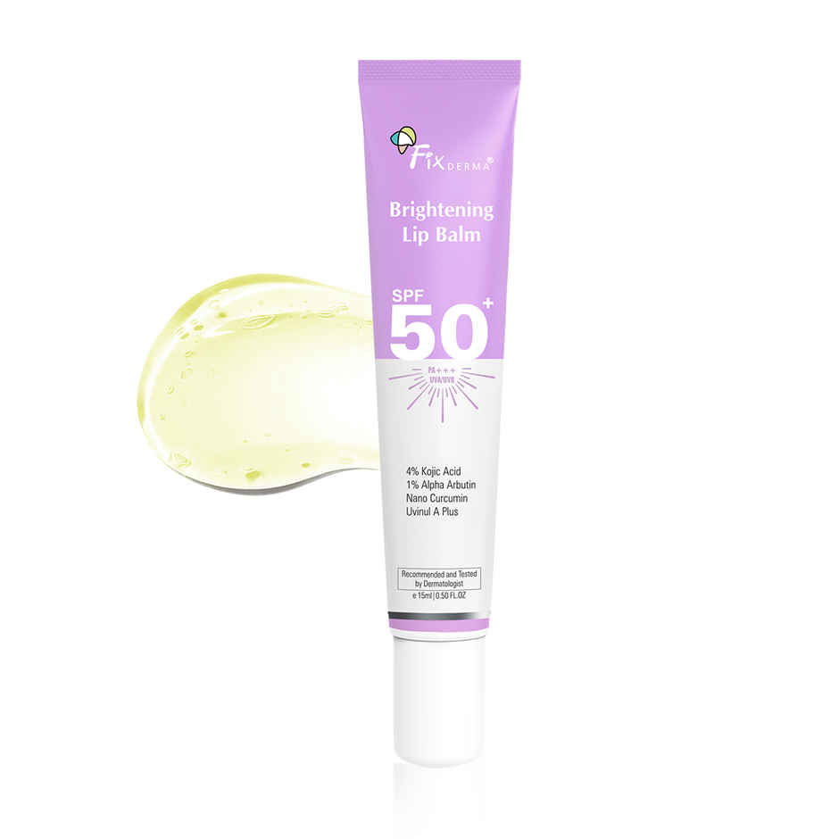 Fixderma Shadow Sunscreen Spf 50+ Pa+++ Gel, Lightweight & No White Cast For Oily Skin (40g) & Fixderma 4% Kojic Acid Brightening Lip Balm (15ml) Combo