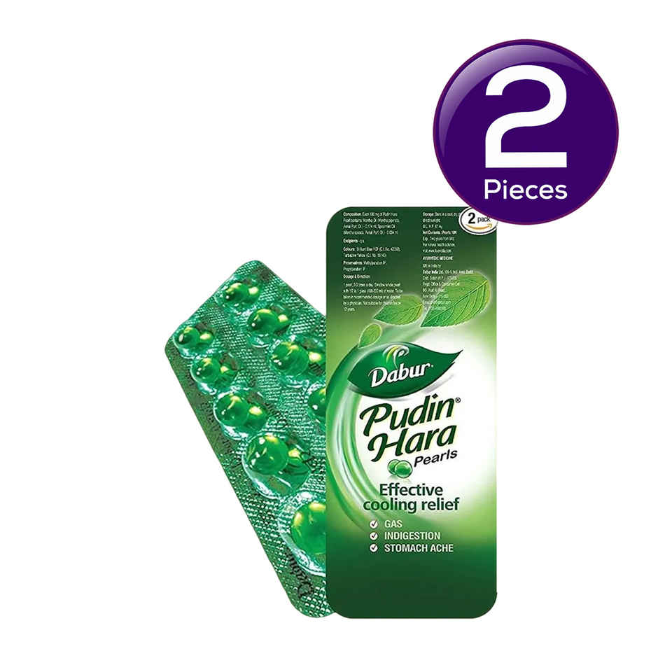 Dabur Pudin Hara Pearls Pack of 2 Strips Combo