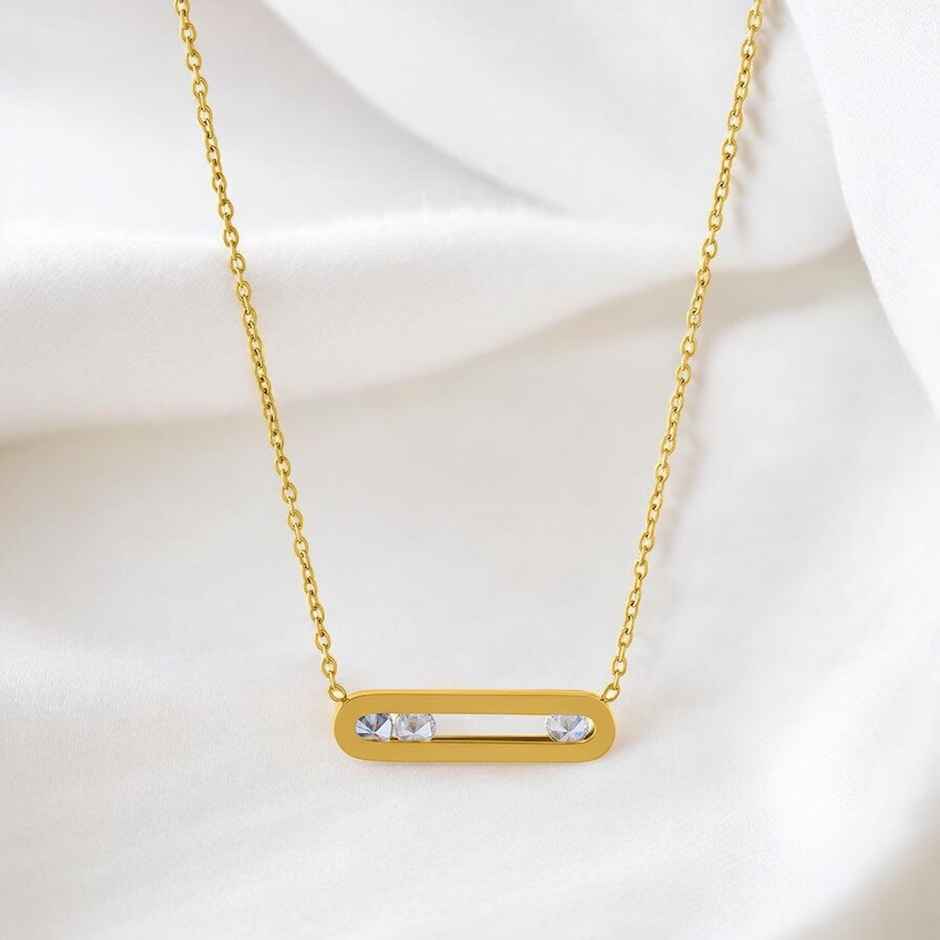 Palmonas Stones Bar Necklace for Women | Waterproof and Anti-Tarnish