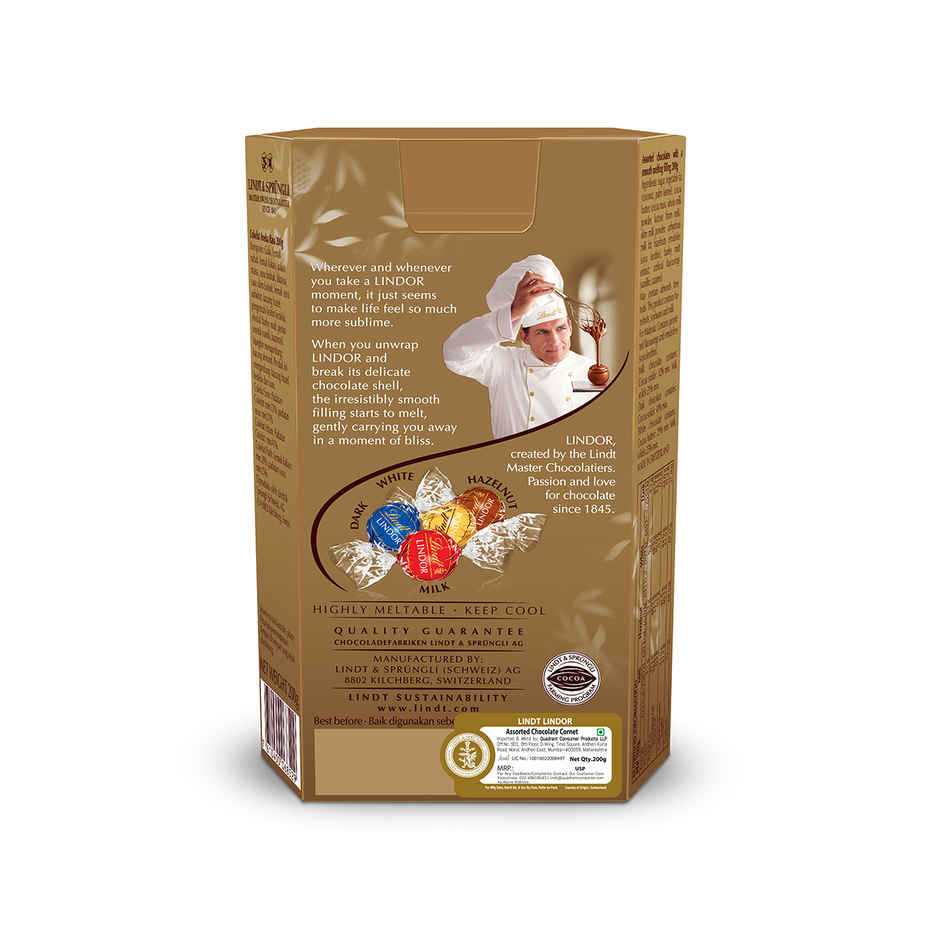 Lindt Lindor Smooth Melting Assorted Chocolates Cornet(200gms) & Skinn Tales W Ibiza(100ml) Combo