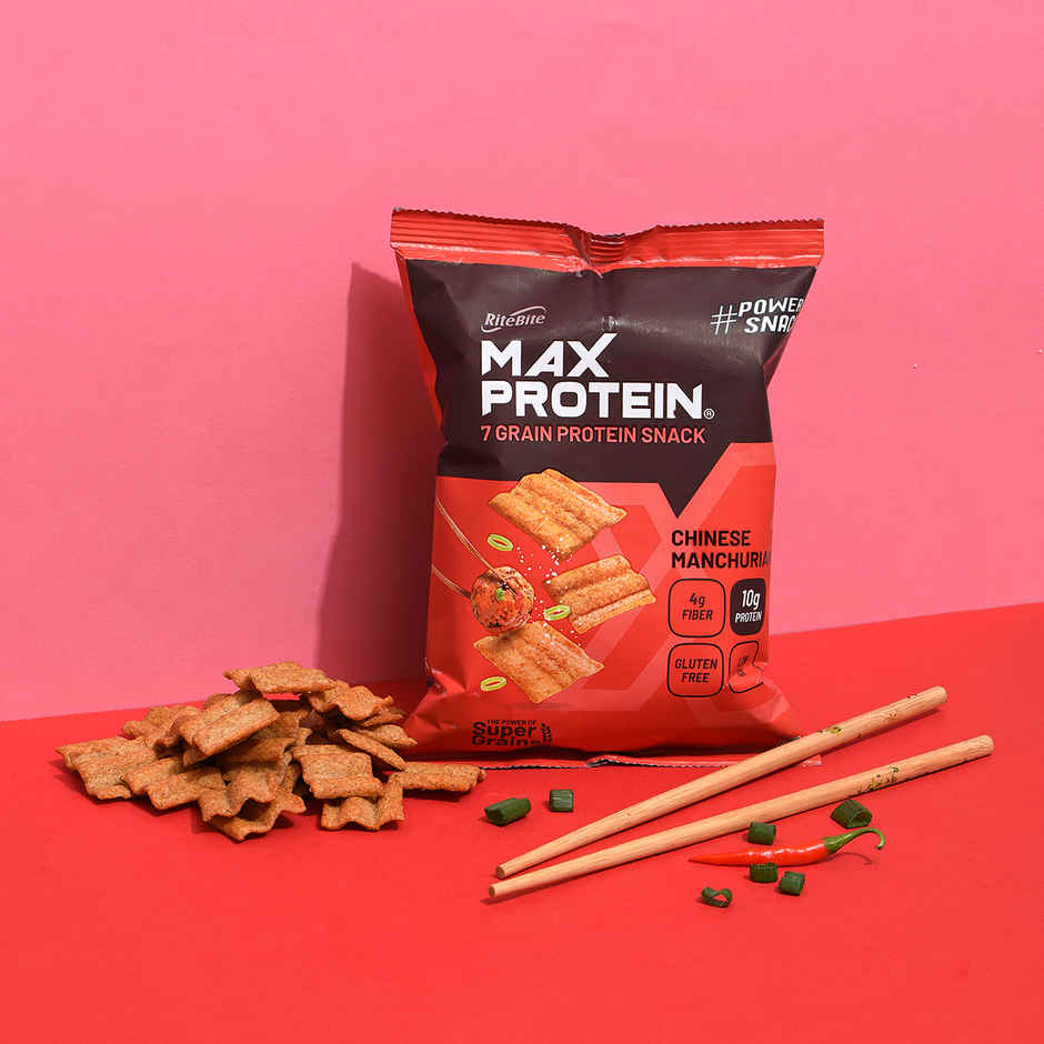 Ritebite Max Protein Chinese Manchurian 10G Multigrain Protein Chips, Healthy Snacks & Munchies Combo