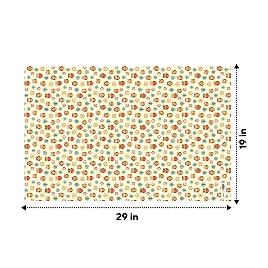 Paperpep Yellow Owl Print Gift Wrapping Paper | 19 x 29 Inch | Pack Of 5 Sheets | In Roll Pack