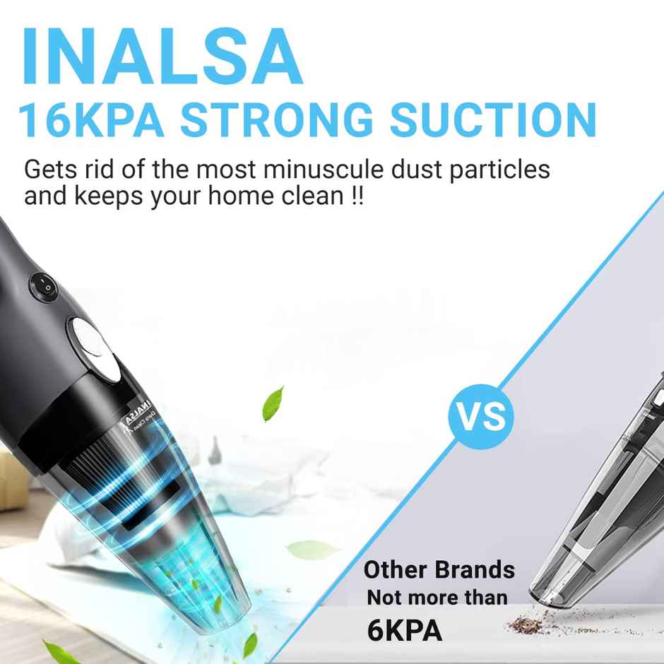 INALSA Vacuum Cleaner for Home & Car,Powerful 800 W Motor,16Kpa Suction,Handheld Vacuum Cleaner,Hepa Filter, Mini Small Vacuum Cleaner,Sofa Cleaner,Portable Vacuum Cleaner