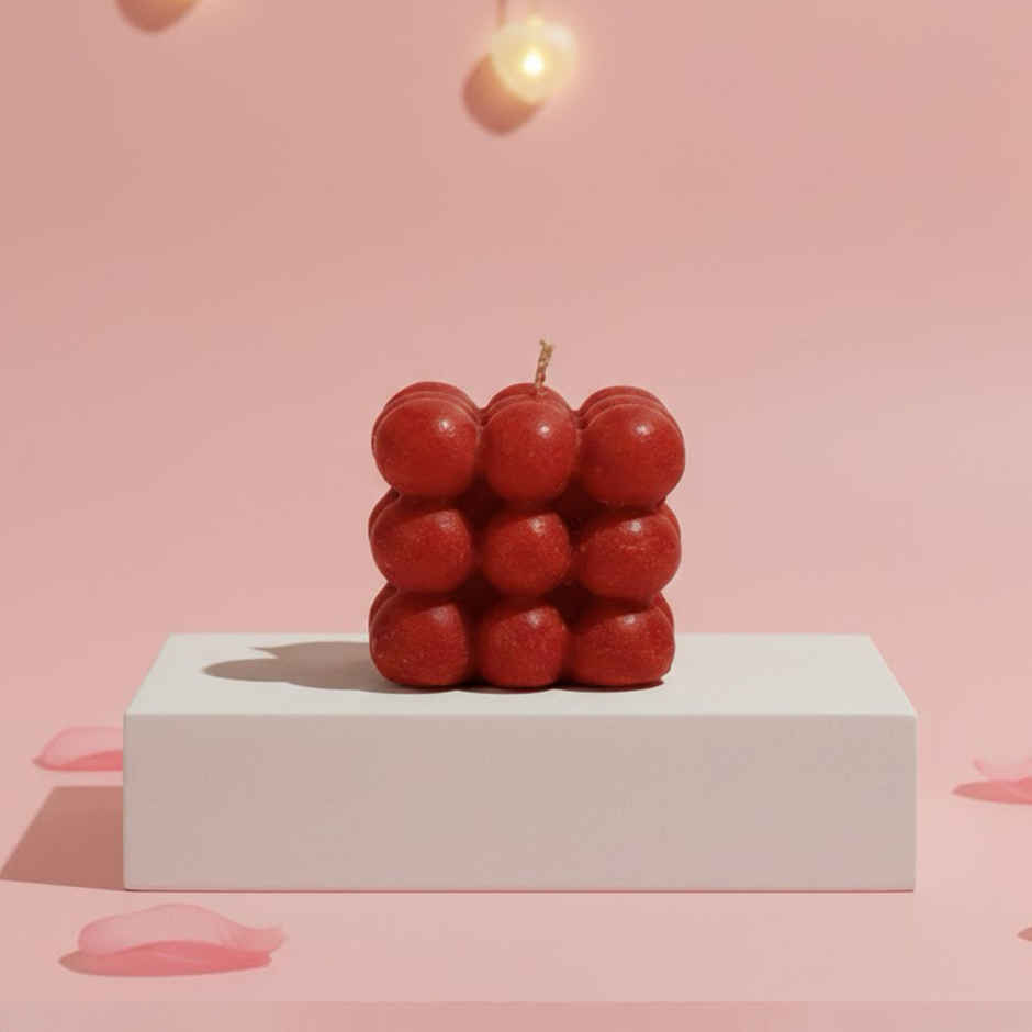 Bubble Red Candle | Bright Storey