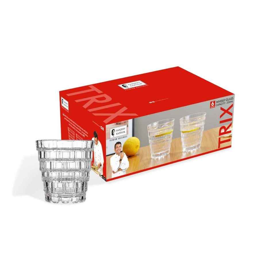 Trix Whisky Glass | Set of 6 Piece | 330 ml | Sanjeev Kapoor