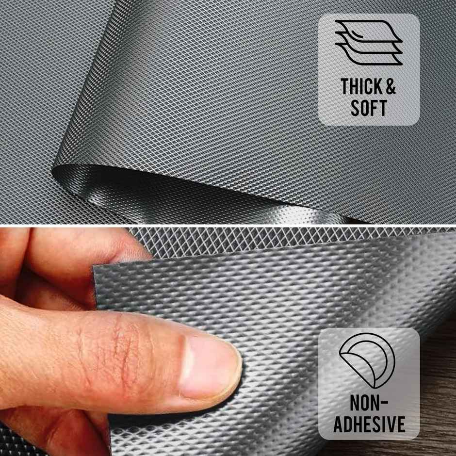 Story@home EVA Anti Slip Mat Diamond Shelf Liner Roll 5 Mtr 500 cm x 45 cm -Titanium Dark Grey