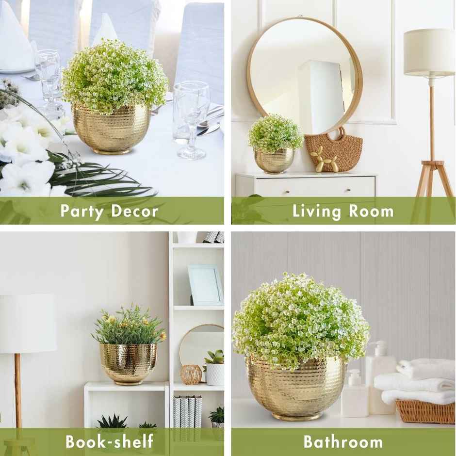 Behoma Metal Hammered Bowl Planter - Gold | Elegant Design