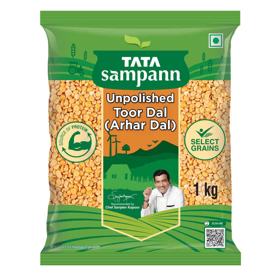 Tata Sampann Unpolished Moong Dal(500gms) & Tata Sampann Unpolished Toor Dal/Arhar Dal(1kg) Combo