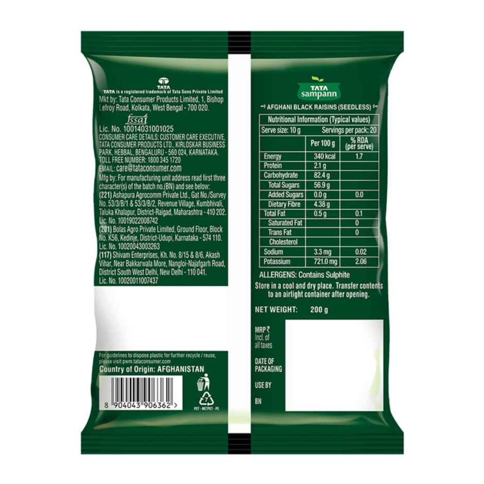 Tata Sampann Absolutely Pure | Seedless Black Raisins
