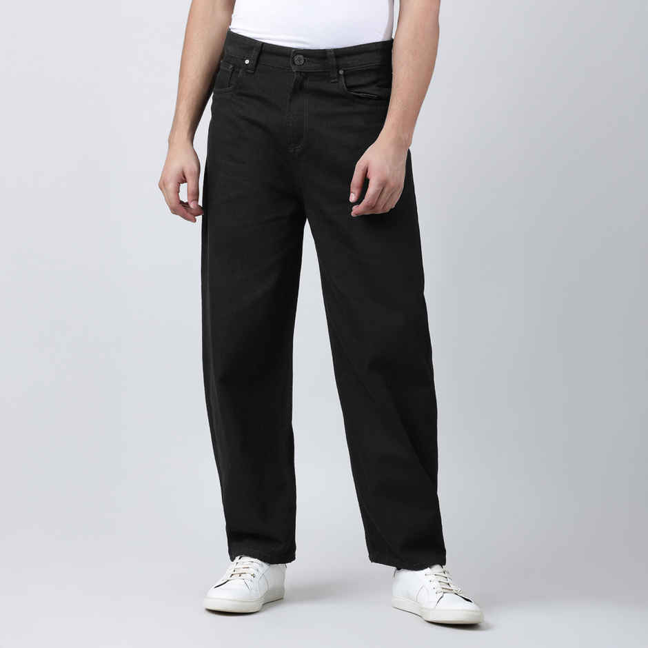 Bene Kleed Men's Baggy Fit Jeans | Black - 34