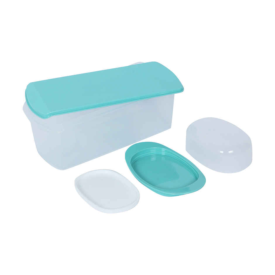 Gluman Plastic Big Bread Box with Butter DishCombo Set | Sea Green